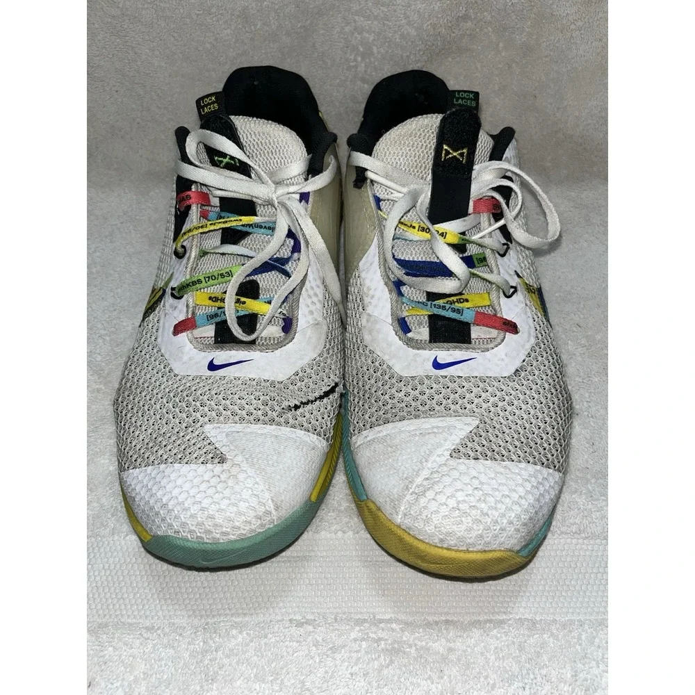 Nike Metcon 7 Men's Size 12 US DC9510-199 White Black Yellow Strike Athletic
